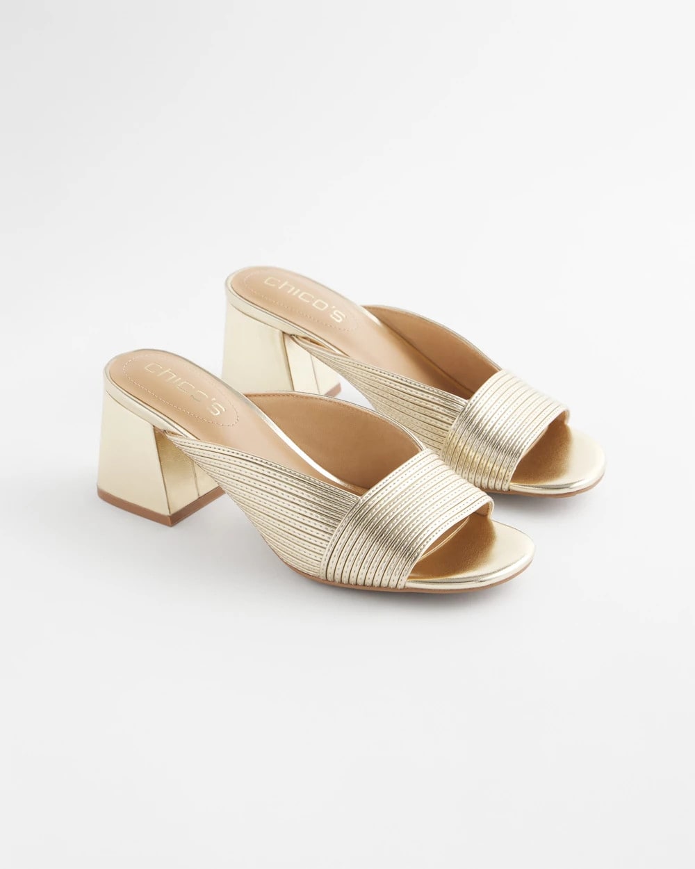 Vinia Metallic Rope Block Heels