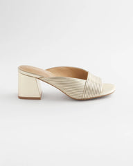 Vinia Metallic Rope Block Heels