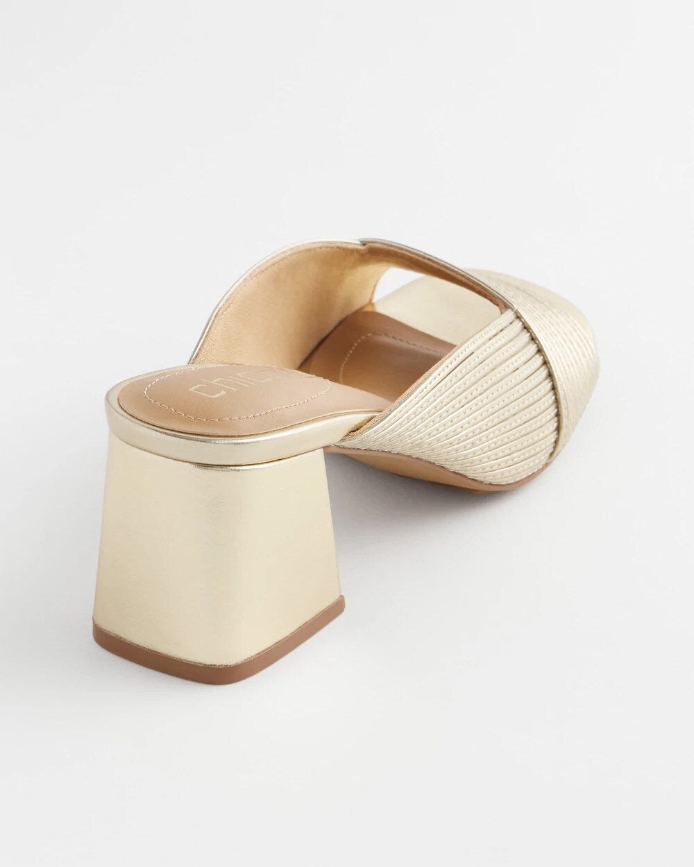 Vinia Metallic Rope Block Heels