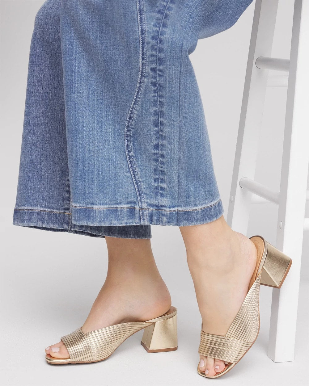 Vinia Metallic Rope Block Heels