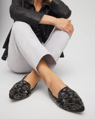Chico's Women | Gwyn Art Deco Beaded Flats BLACK