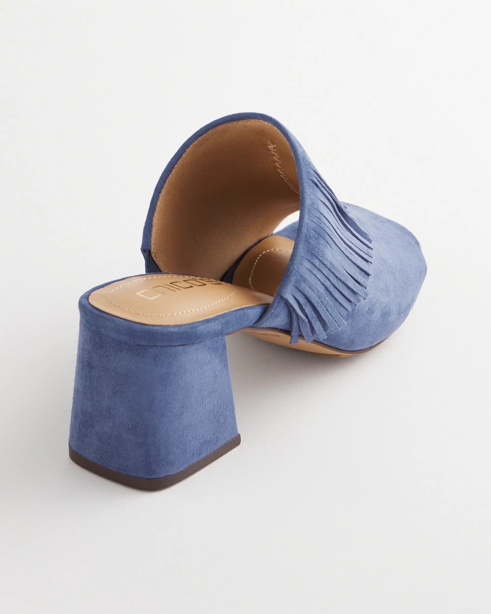 Blue Lotus Suede Fringe Block Heels