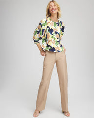 Chico's Women | Petite Cotton Straight-Leg Trousers CATTAIL BROWN