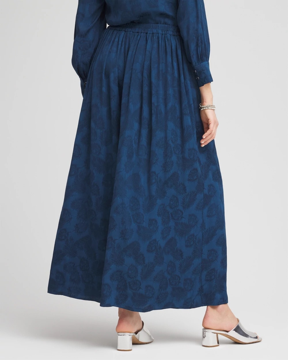 Chico's Women | Petite Jacquard Culotte Wide-Leg Pants SEAPORT