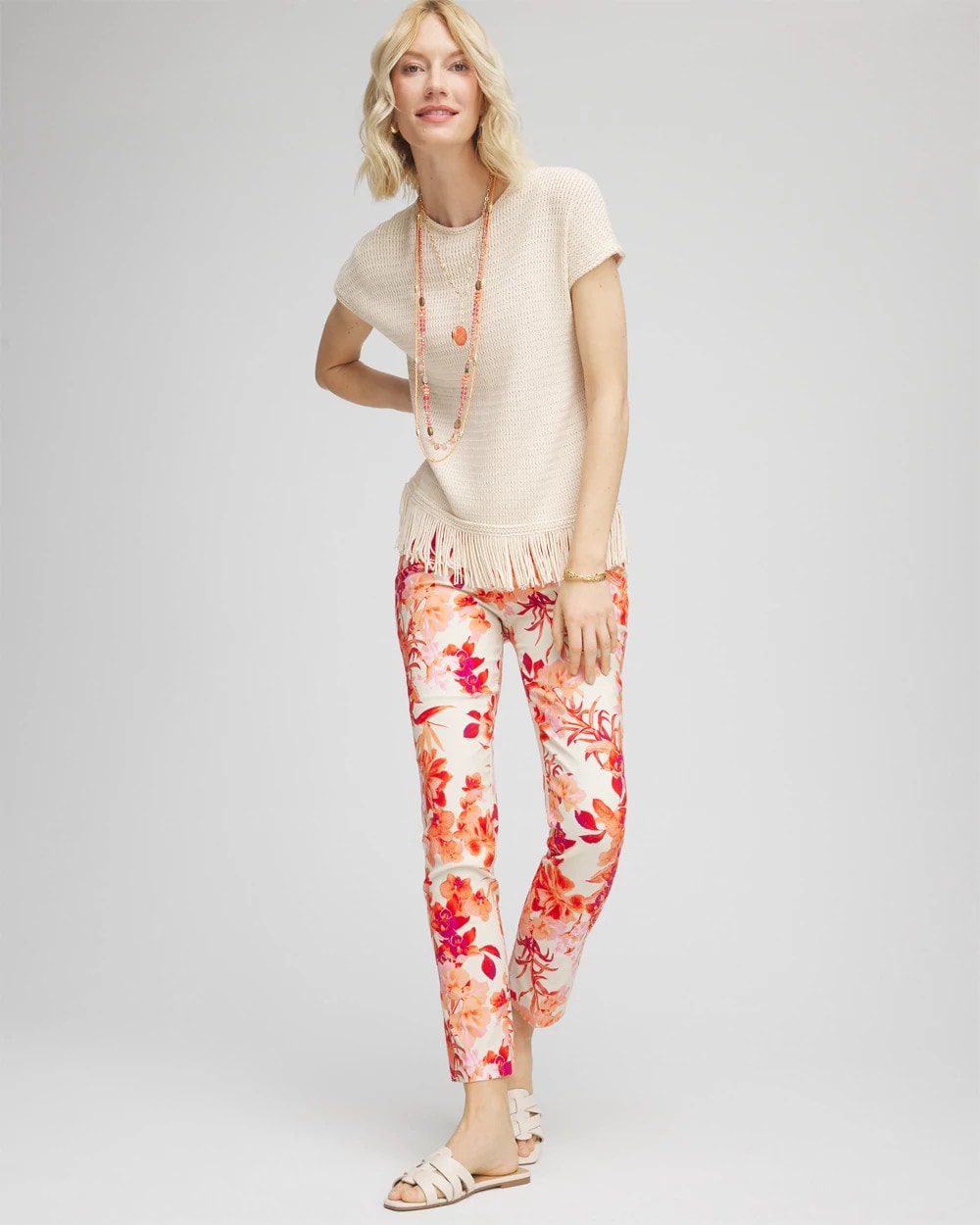 Chico's Women | Petite Brigitte™ Slub Ankle Pants SUNSET PEACH