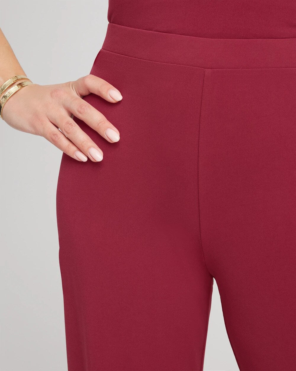 Chico's Women | Petite Travelers™ Knit Wide-Leg Pants RUSSET RED