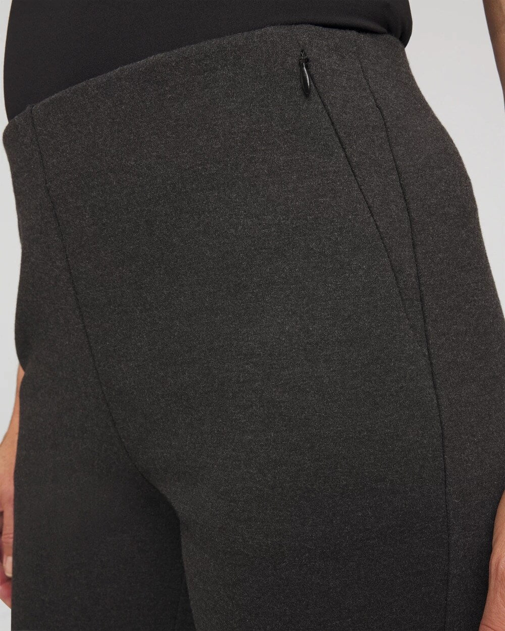 Chico's Women | Petite Juliet Wide Full-Length Ponte Pants GRAPHITE HEATHER GRAY