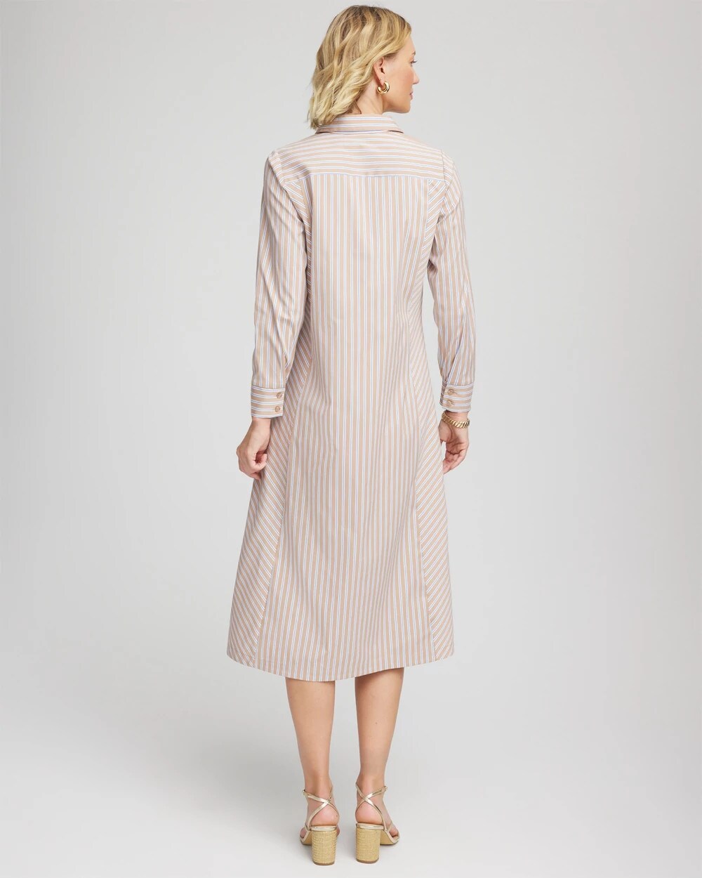 Chico's Women | Petite Vanilla Chai Striped Shirtdress VANILLA CHAI