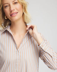 Chico's Women | Petite Vanilla Chai Striped Shirtdress VANILLA CHAI
