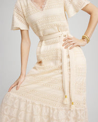 Chico's Women | Crochet-Lace Maxi Dress GLISTENING SAND