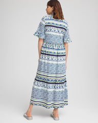 Chico's Women | Petite Flutter-Sleeved Maxi Dress SEAPORT BLUE