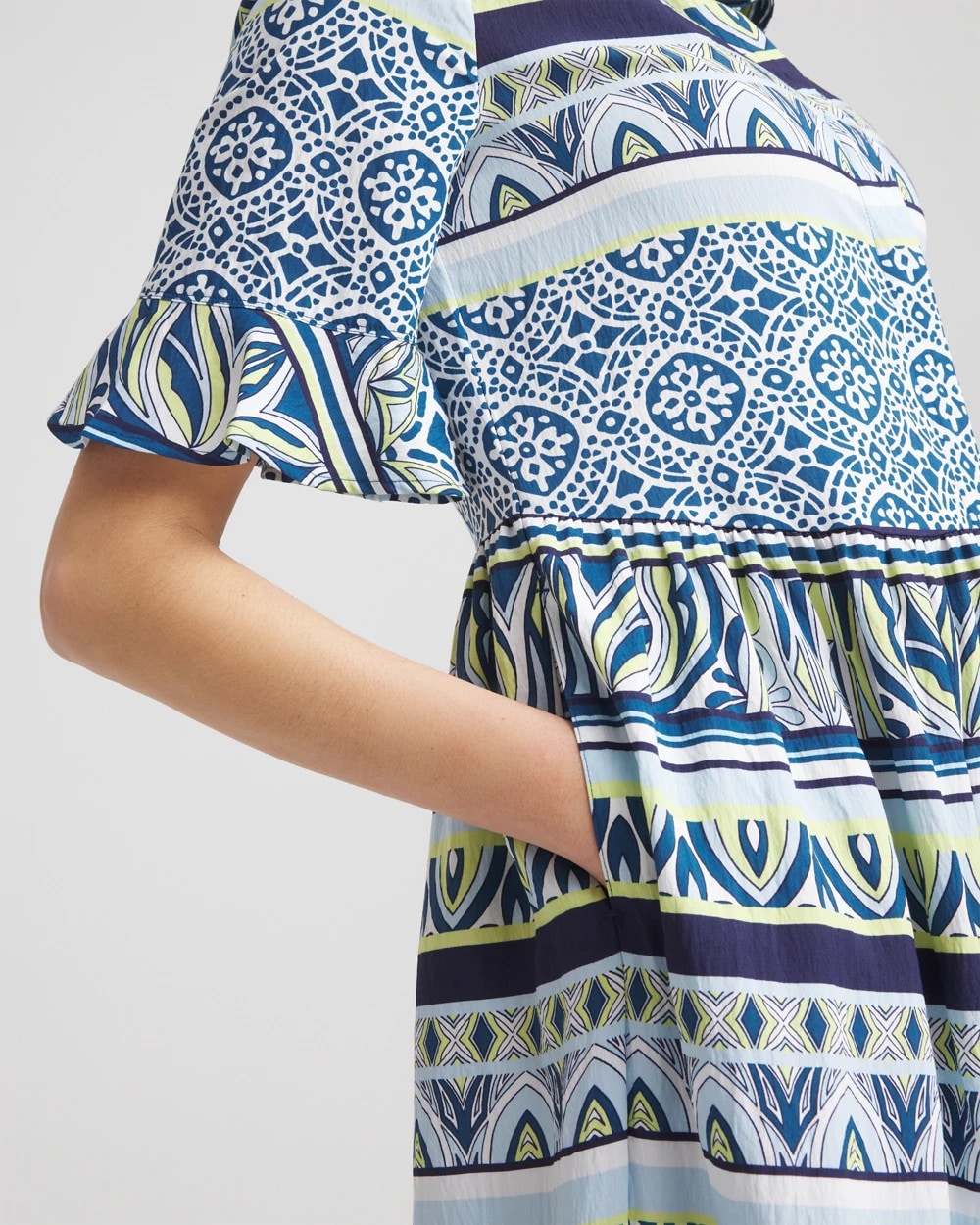 Chico's Women | Petite Flutter-Sleeved Maxi Dress SEAPORT BLUE