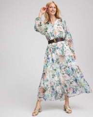 Chico's Women | Petite Georgette Tie-Front Maxi Dress ECRU