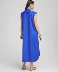 Chico's Women | Petite Popover Poplin Maxi Dress RICH COBALT