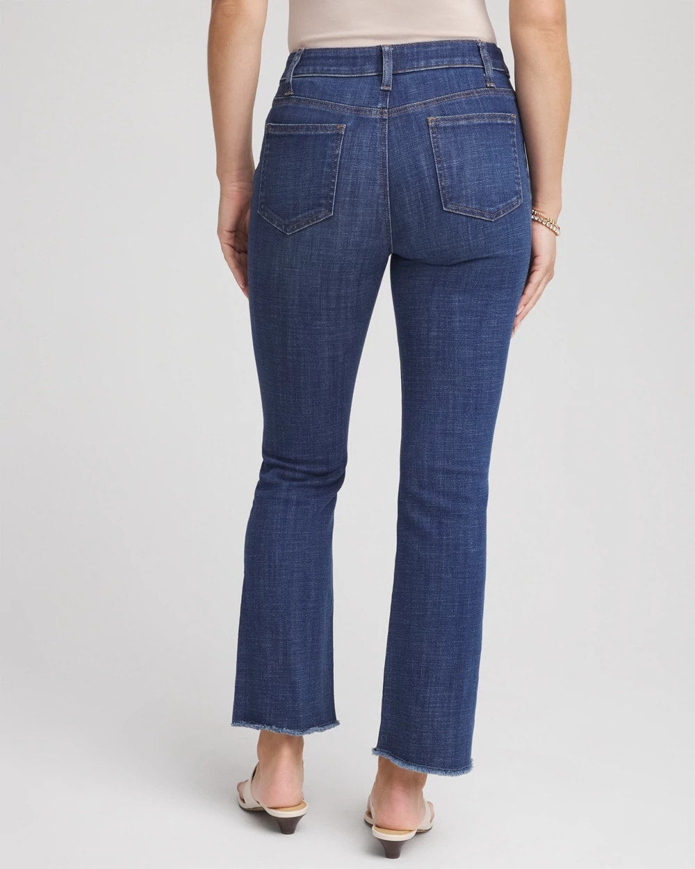 Chico's Women | Petite Girlfriend Fray Hem Kick Flares CARINA INDIGO