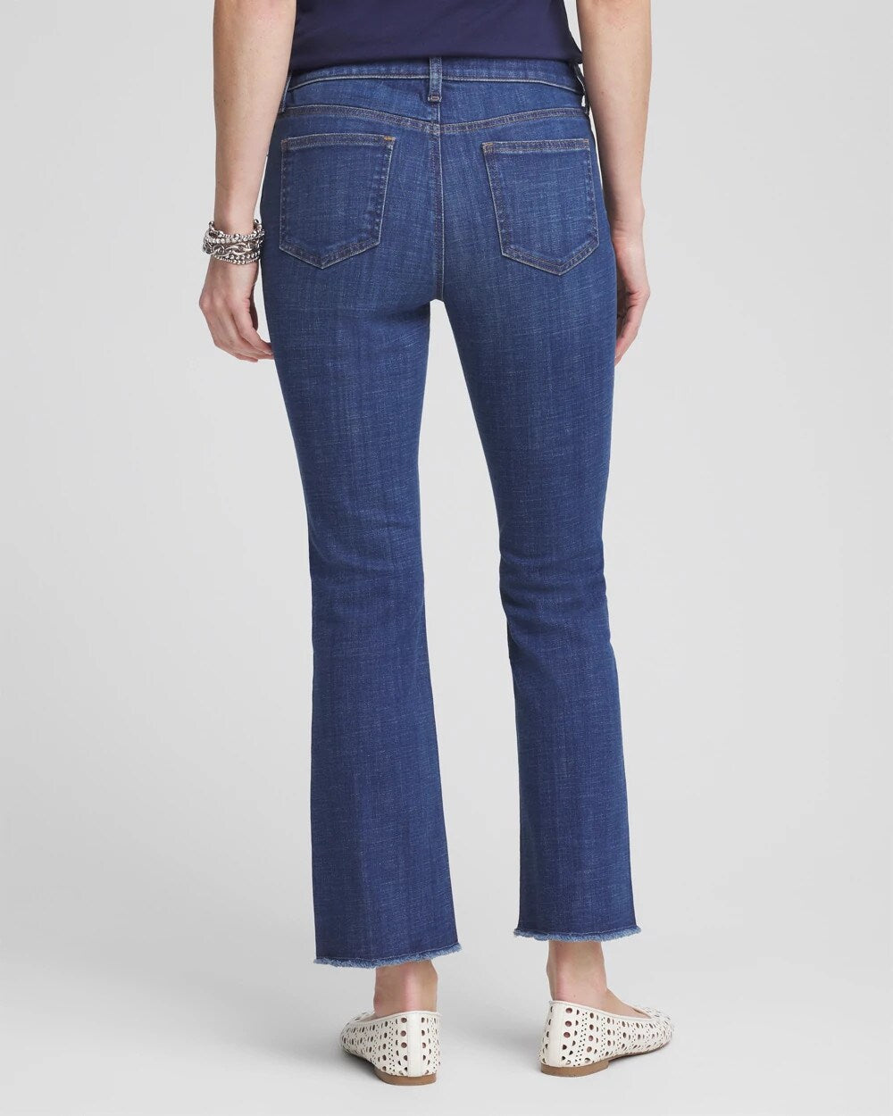 Chico's Women | Petite Girlfriend Fray Hem Kick Flares CARINA INDIGO