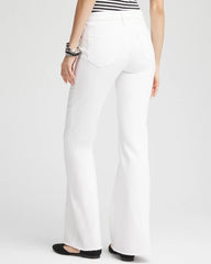Chico's Women | Petite Girlfriend No Stain Frayed Flared Jeans ALABASTER