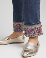 Chico's Women | Petite Embellished Pull-On Slim Ankle Jeggings BUTTERCUP INDIGO