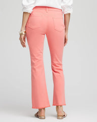 Chico's Women | Petite Girlfriend Fray Hem Kick Flare Jeans MELON MAMBO