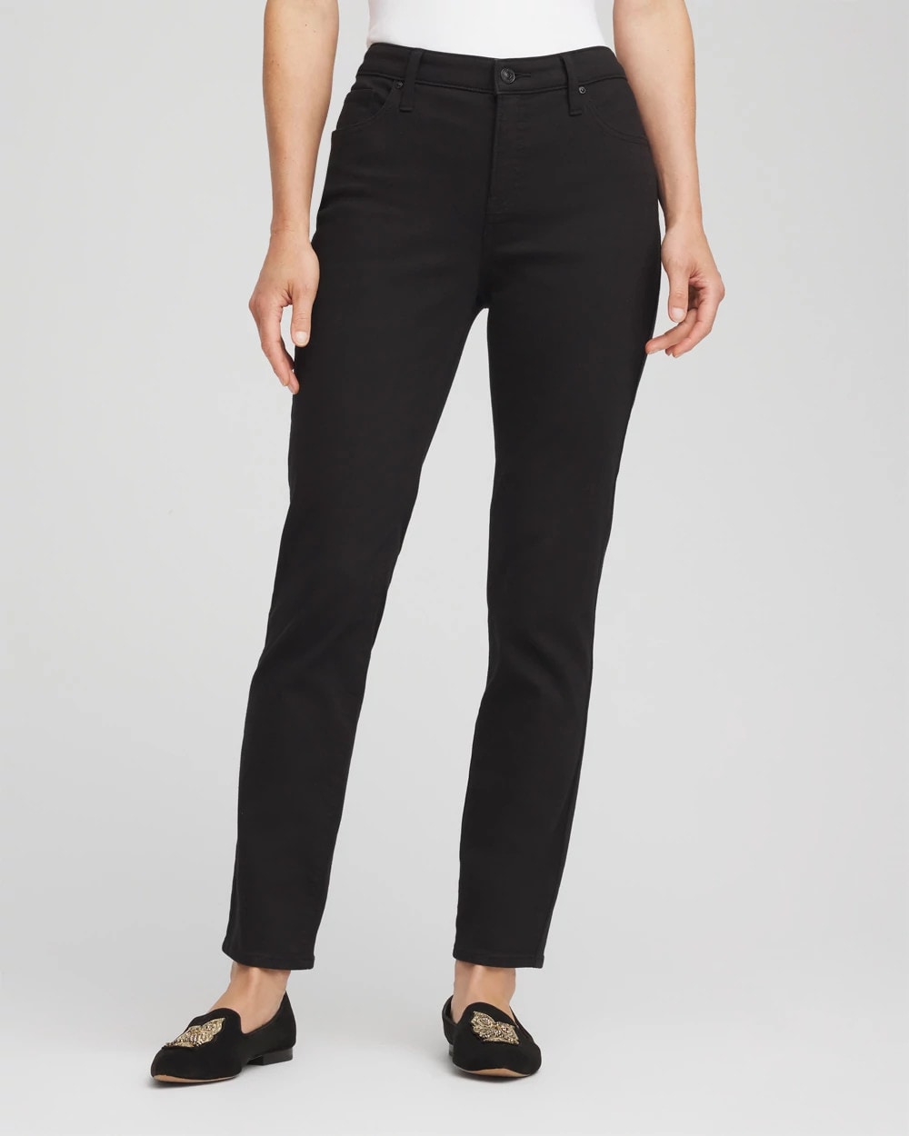 Chico's Women | So Slimming Petite Girlfriend Ankle Jeans BLACK