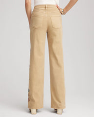 Chico's Women | Petite Embroidered High-Rise Wide-Leg Jeans CAFE AROMA