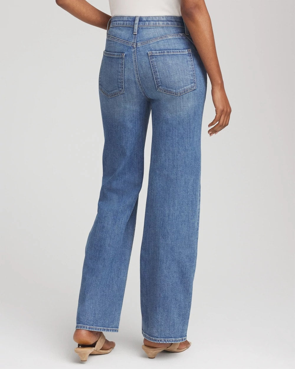Chico's Women | Petite Appliqué High-Rise Wide-Leg Jeans AVENIDA INDIGO