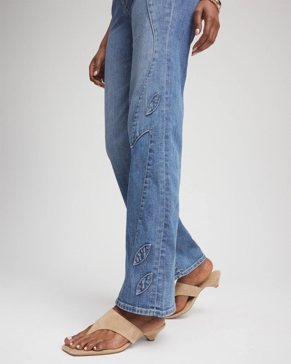 Chico's Women | Petite Appliqué High-Rise Wide-Leg Jeans AVENIDA INDIGO