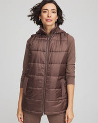Chico's Women | Zenergy® Quilted Hooded Vest WALNUT