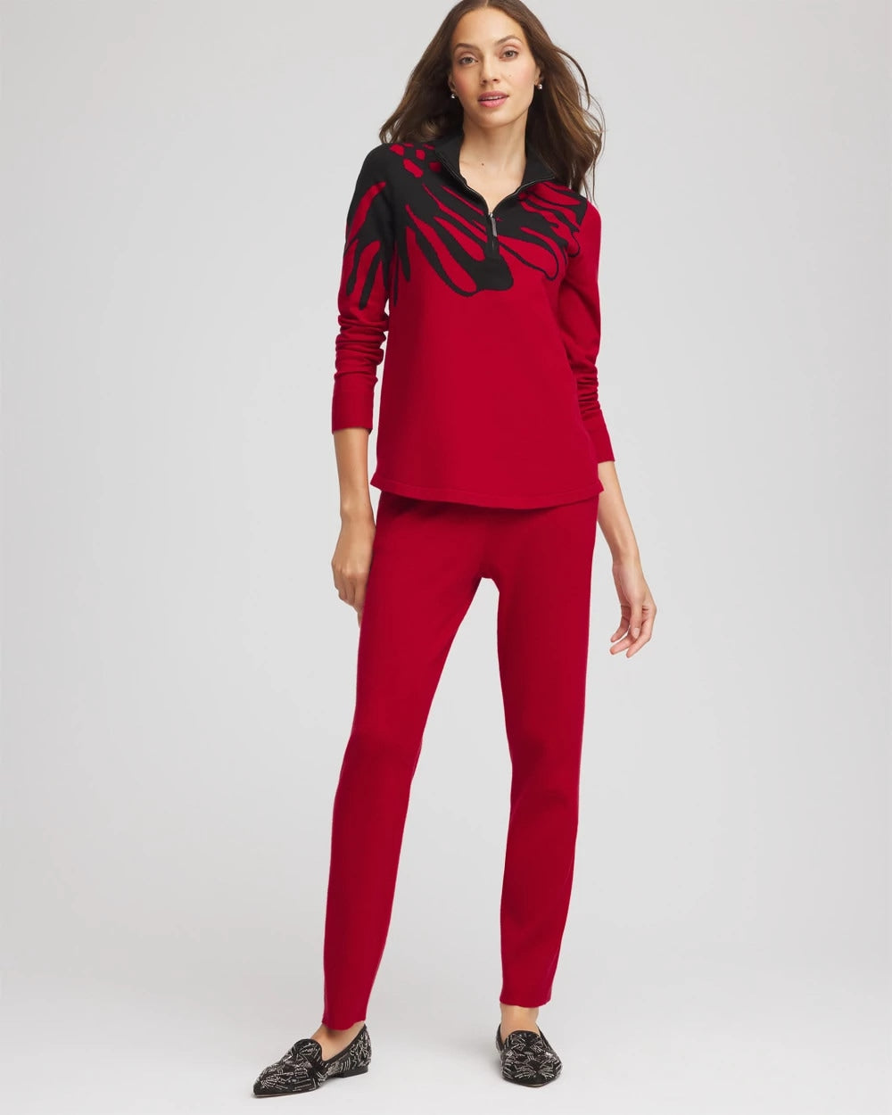 Chico's Women | Zenergy® Luxe Printed Pullover Top CARMINE RED