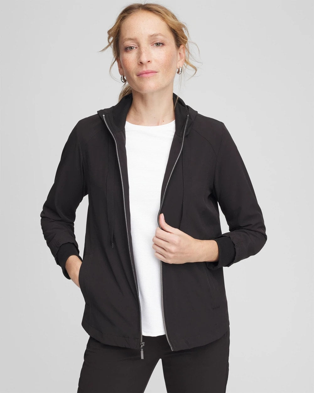 Chico's Women | Zenergy® UPF Rib Mix Jacket BLACK