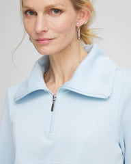 Chico's Women | Zenergy® Beach Slub Half-Zip Pullover Top CRYSTAL SPRINGS