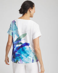Chico's Women | Zenergy® Floral Scoop Neck Tee RICH COBALT
