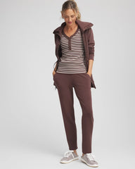 Chico's Women | Zenergy® Ribbed Striped Henley Tee ESPRESSO