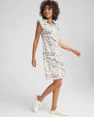 Chico's Women | Zenergy® UPF Knit Floral Polo Dress TIBET TAUPE