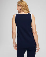 Chico's Women | Travelers™ Tipped Sweater Shell Tank TRAVELERS INDIA INK
