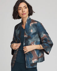 Chico's Women | Travelers™ Collection Crystal Crushed Reversible Jacket TEAL SHADOW