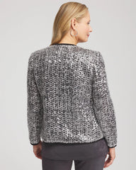 Chico's Women | Travelers™ Collection Refined Sequins Netted Jacket SERENE GRAY