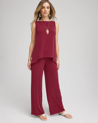 Chico's Women | Travelers™ Knit Wide-Leg Pants RUSSET RED