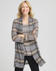 Chico's Women | Travelers™ Knit Chevron Open-Front Cardigan CANYON BLUE
