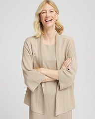 Chico's Women | Travelers™ Collection Metallic Knit Cardigan CHAMPAGNE