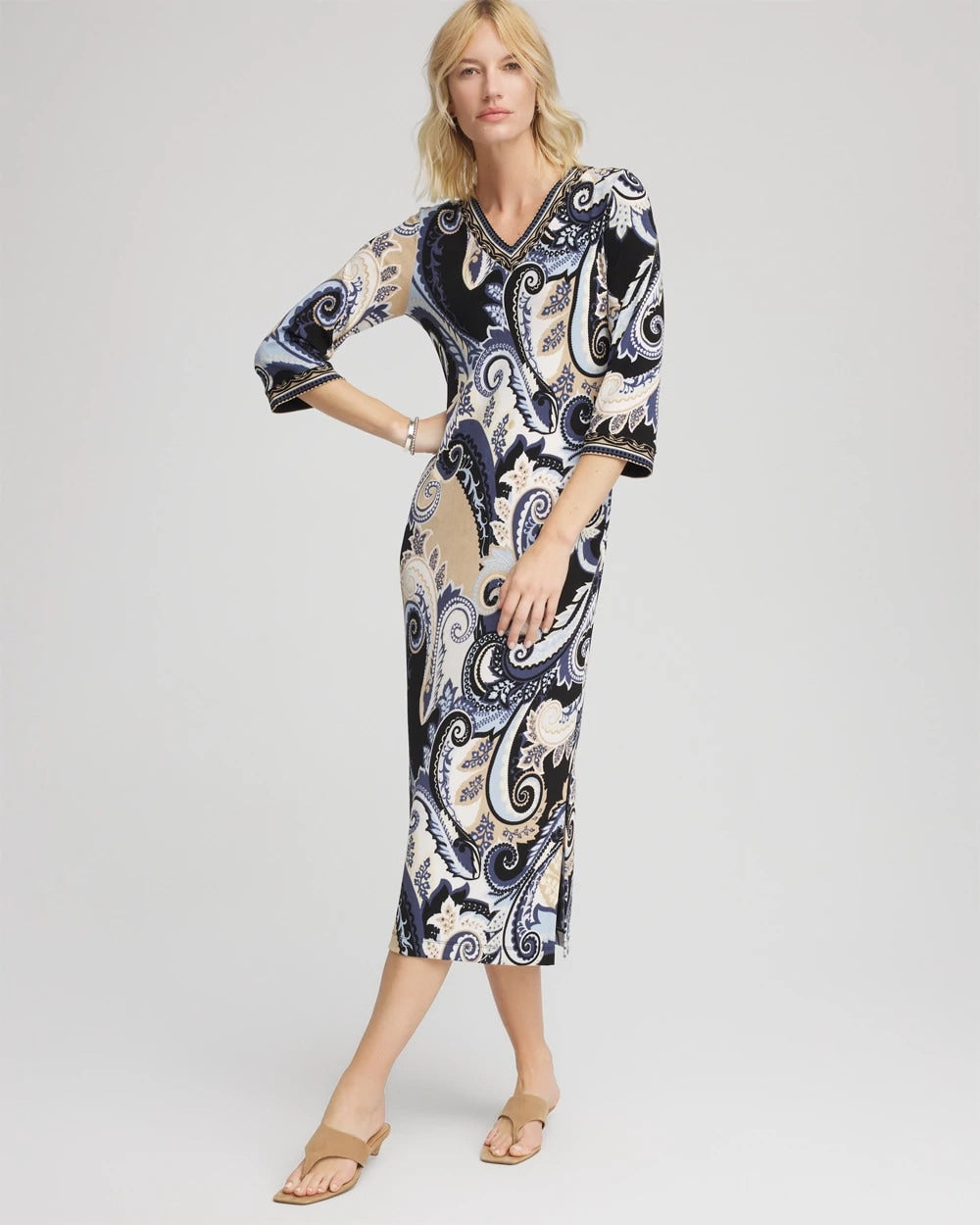 Chico's Women | Travelers™ Paisley Maxi Dress CANYON BLUE