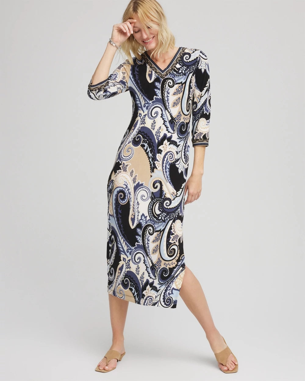 Chico's Women | Travelers™ Paisley Maxi Dress CANYON BLUE