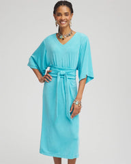 Chico's Women | Travelers™ Kimono Sleeved V-Neck Dress TURQ BLUE