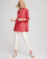 Chico's Women | No Iron™ Classic Button Down Tunic FOLKLORIC RED