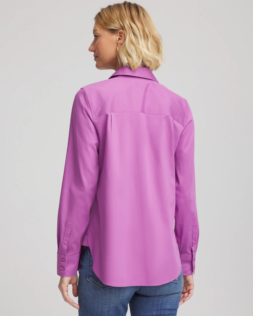 Chico's Women | No Iron™ Stretch-Sateen Shirt GOOSEBERRY