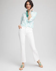 Chico's Women | No Iron™ Sateen Bubble Print Shirt SEASPRAY