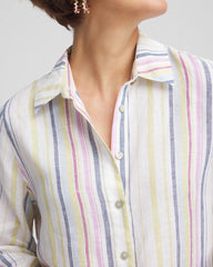 Chico's Women | No Iron™ Multi Stripe Linen Shirt LAVENDER SKIES
