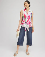 Chico's Women | No Iron™ Bloom Linen Tie-Front Shirt CRUSHED BERRIES