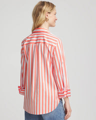 Chico's Women | No Iron™ Vacation Stripes Shirt SUNSET PEACH