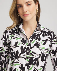 Chico's Women | No Iron™ Abstract Floral Shirt SALTED LIME